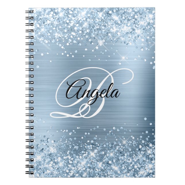 Carnet Glitterie Bleu clair Métallo fantaisie (Devant)