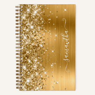 Carnet Glittery Gold Foil Modern Girl Signature