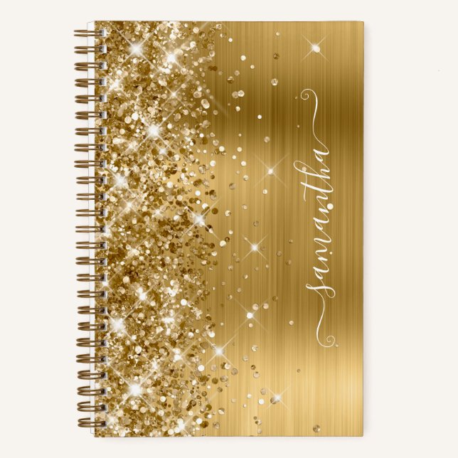 Carnet Glittery Gold Foil Modern Girl Signature (Recto)