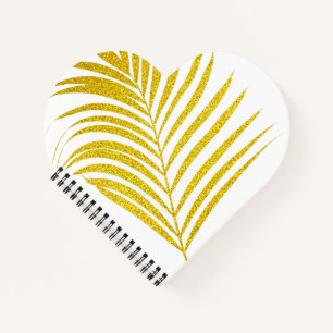 Carnet Glittery Golden Palm Tree Tropical Cadeau Favorise