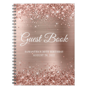 Carnet Glittery Rose Gold Foil 30th Birthday Guestbook