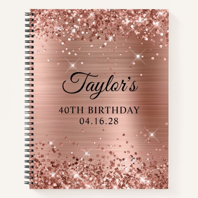 Carnet Glittery Rose Gold Foil 40e anniversaire (Devant)