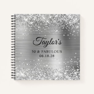 Carnet Glittery Silver Foil 50 & Fabuleux invité