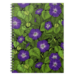 Carnet Gloire du matin en violet et vert