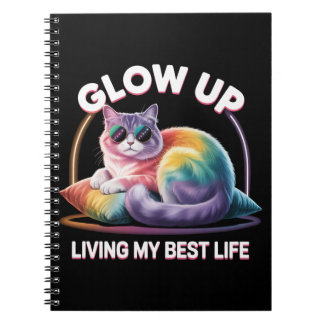 Carnet Glow Up Cat  | Living My Best Life Rainbow