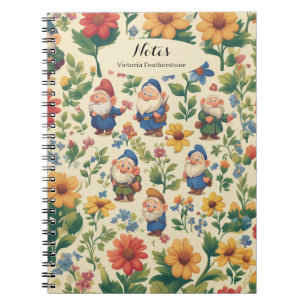 Carnet Gnome a flower motif design