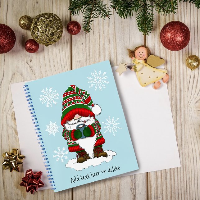 Carnet Gnome de Noël Cosy Rouge Vert Hiver Mignon (Créateur téléchargé)