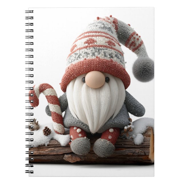 Carnet Gnome de Noël mignonne avec un Sucre de canne sur  (Devant)