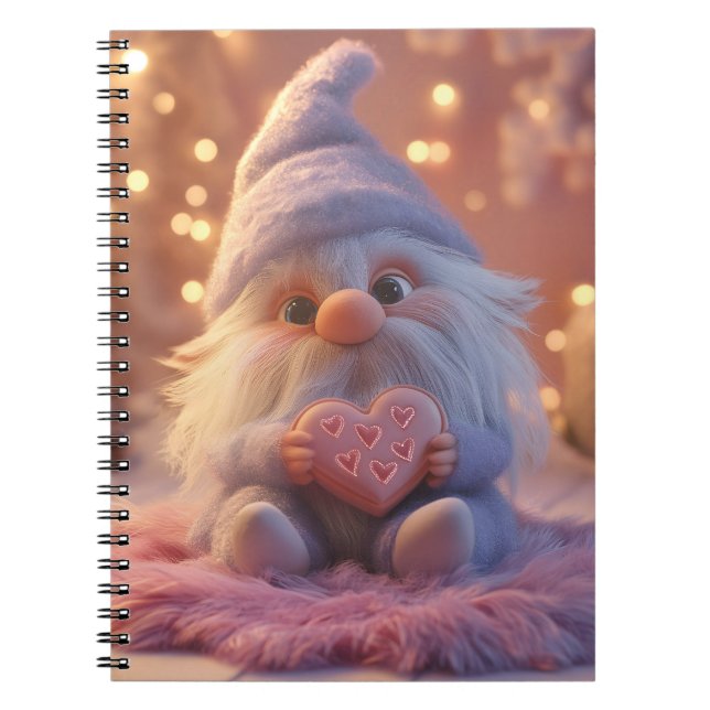 Carnet Gnome mignonne avec coeur : Saint Valentin Design (Devant)