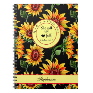 Carnet God Is Within Her She Will Not Fall Sunflower
