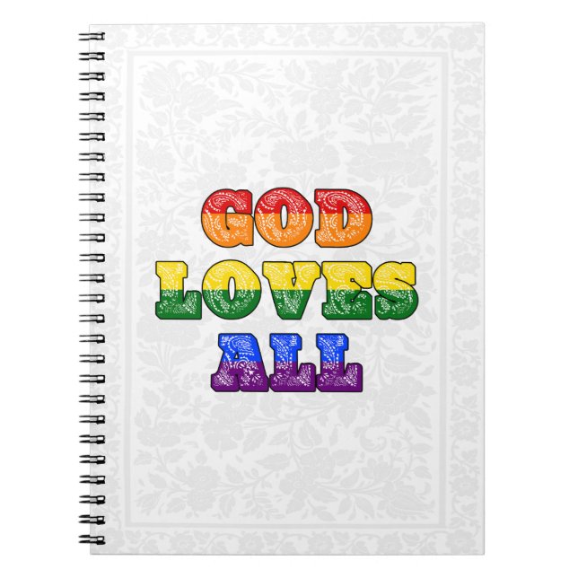 Carnet "God Loves All" Gay/LGBTQIA+/Queer Christian Pride (Devant)