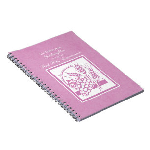 Carnet Goddaughter First Communion, Pink