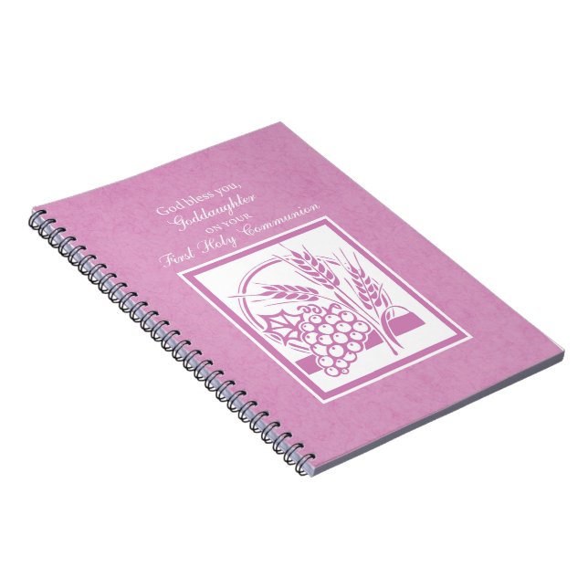 Carnet Goddaughter First Communion, Pink (Côté Droit)