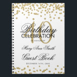 Carnet Gold 40th Birthday Guest Book Confetti<br><div class="desc">Elégante Confetti de la Parties scintillant d'or du 40e anniversaire sur modèle blanc. Facile à utiliser et facile à personnaliser. Commandez aujourd'hui !</div>