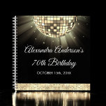 Carnet Gold 70th Birthday 70's Disco Ball Guest Book<br><div class="desc">Augmentez votre 70e anniversaire avec notre Gold 70th Birthday Party 70's Disco Ball Guest Book. Ce livre d'hôtes saisit l'essence de l'ère de la discothèque, ce qui en fait le choix idéal pour un billard à thème rétro ou tout événement où vous voulez insuffler une touche de 'les années 70...</div>