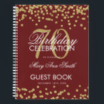 Carnet Gold 70th Birthday Guestbook Confetti Bourgogne<br><div class="desc">Un élégant 70e anniversaire de fête modèle de livre d'hôtes avec Gold Parties scintillant Confetti sur le design bourguignon et facile à customiser texte.</div>