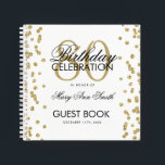 Carnet Gold 80th Birthday Guestbook Confetti<br><div class="desc">Un élégant modèle de livres d'hôtes de 80e anniversaire avec Parties scintillant d'or Confetti design et facile à customiser texte.</div>
