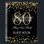 Carnet Gold 80th Birthday Guestbook Confetti Black<br><div class="desc">Un élégant modèle de livres d'hôtes 80th Birthday Party avec Gold Parties scintillant Confetti sur le design noir et facile à customiser texte.</div>