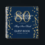 Carnet Gold 80th Birthday Guestbook Confetti Navy Blue<br><div class="desc">Un élégant modèle de livres d'hôtes de 80e fête d'anniversaire avec Confetti Parties scintillant or sur le design bleu marine et facile à customiser texte.</div>