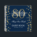 Carnet Gold 80th Birthday Guestbook Confetti Navy Blue<br><div class="desc">Un élégant modèle de livres d'hôtes de 80e fête d'anniversaire avec Confetti Parties scintillant or sur le design bleu marine et facile à customiser texte.</div>