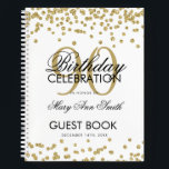 Carnet Gold 90th Birthday Guestbook Confetti<br><div class="desc">Un élégant 90e anniversaire modèle de livres d'hôtes avec Parties scintillant d'or Confetti design et facile à customiser texte.</div>