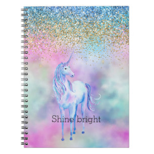 Carnet Gold Aqua Parties scintillant Purple Unicorn Étinc