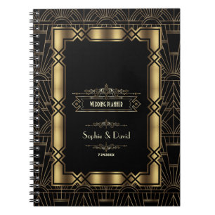 Carnet Gold Art Déco Gatsby 1920 Style Wedding planner