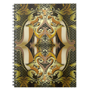Carnet Gold Baroque luxe 3d vintage sans couture motif. L