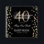 Carnet Gold Black 40th Birthday Guestbook Confetti<br><div class="desc">Un élégant 40th Birthday Party modèle de livre d'hôtes avec Gold Parties scintillant Confetti sur le design noir et facile à customiser texte.</div>