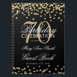 Carnet Gold Black 70th Birthday Guest Book Confetti<br><div class="desc">Elégant 70e anniversaire de fête Gold Parties scintillant Confetti sur modèle noir. Facile à utiliser et facile à personnaliser. Commandez aujourd'hui !</div>