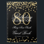 Carnet Gold Black 80th Birthday Guest Book Confetti<br><div class="desc">Elégant 80e anniversaire Parties scintillant d'or Confetti sur modèle noir. Facile à utiliser et facile à personnaliser. Commandez aujourd'hui !</div>