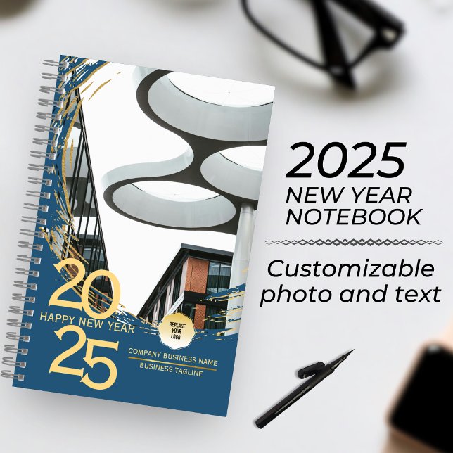 Carnet Gold & Blue Corporate Business Executive Spiral (Créateur téléchargé)