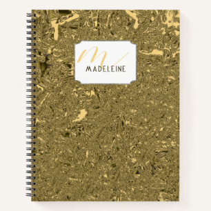 Carnet Gold broyé Foil Chic Monogrammed Girl School