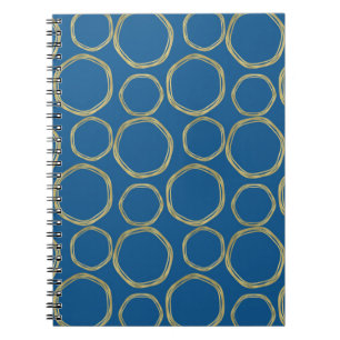 Carnet Gold Circles & Bright Blue Modern Trendy