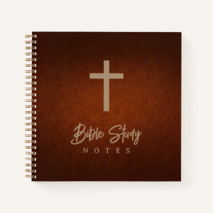 Carnet Gold Cross vieilli en cuir look étude de la Bible