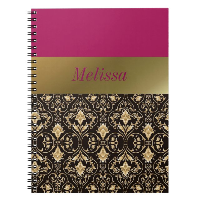 Carnet Gold damask et Red (Devant)