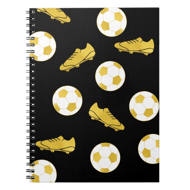 Carnet Gold Elegant Classic Soccer Nettoie Ball Black (Devant)