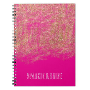 Carnet Gold Faux Parties scintillant Girl rose étincelle