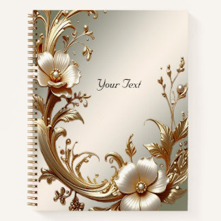 Carnet Gold Floral Notebook