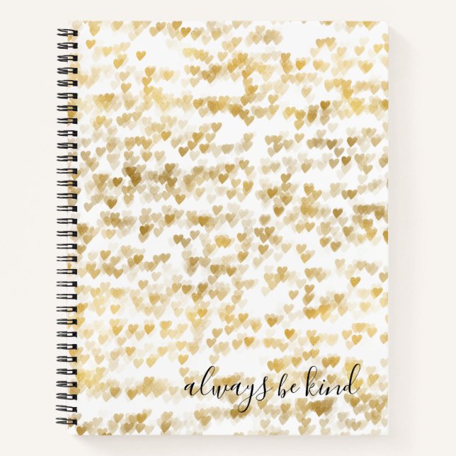 Carnet Gold Glam Hearts Bokeh (Devant)