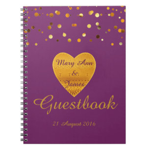 Carnet Gold Heart Confetti Parties scintillant Faux Foil