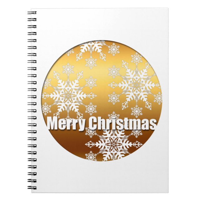 Carnet Gold Joyeux Noël Snowflakes - (Devant)
