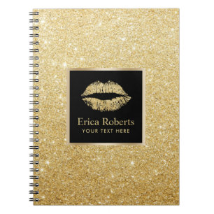 Carnet Gold Lips Modern Faux Gold Parties scintillant