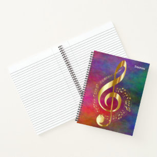 Carnet Gold Music Note Personnaliser et personnalisation