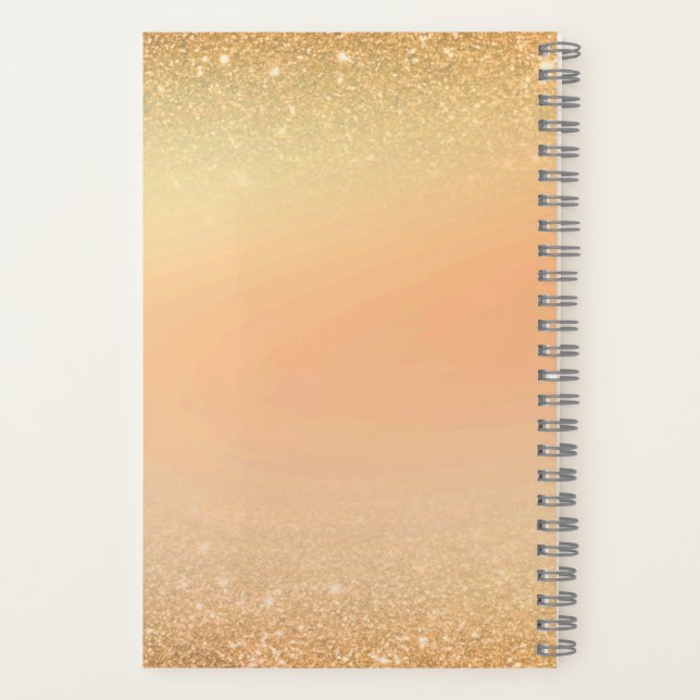 Carnet Gold & Orange Notebook with Sparkle Glam Aesthetic (Verso)