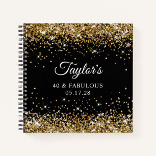 Carnet Gold Parties scintillant Black 40 & Fabuleux invit