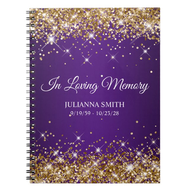 Carnet Gold Parties scintillant Royal Purple Memorial Gue (Devant)