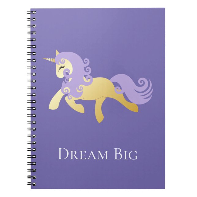 Carnet Gold Purple Unicorn Dream (Devant)