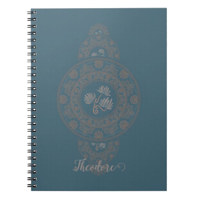 Carnet Gold Rococo Lotus Ornamental Mandala (Devant)