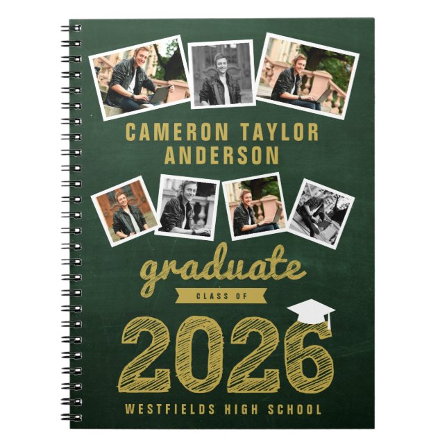 Carnet Gold Sketch 2025 Grad 7 - Collage photo Graduation (Devant)